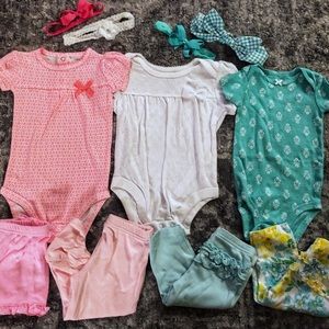CARTERS - Baby Girl - Pink & Teal Outfit Sets